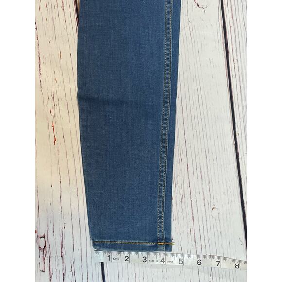 Free People Jeans Womens 25R Distressed Blue Skinny Stretch Mid Rise New W Tags! - Picture 7 of 10